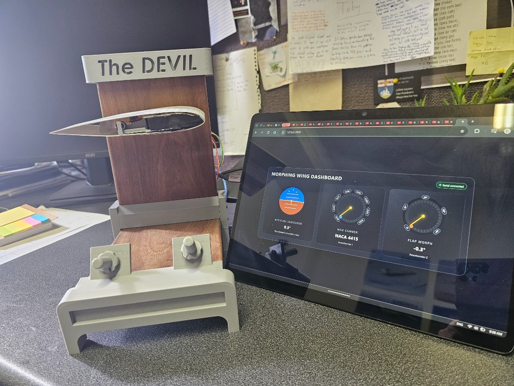 The Devil - Complete morphing wing prototype with dashboard